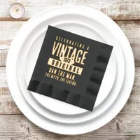 Vintage Original Grunge Distressed Birth Year Foil Napkins