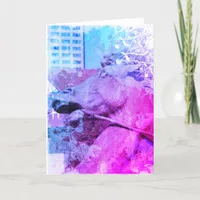 Kansas City Plaza Horse Fountain Purple Blue Card