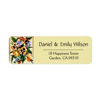 Exotic Multicolored Pansies Label