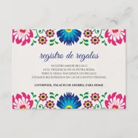 Fiesta Colorful Floral Botanical Spanish Wedding Enclosure Card