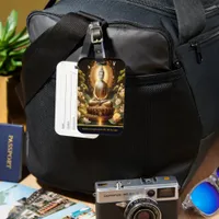 Golden Buddha in tranquil nature  Luggage Tag