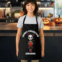 Cute Candy Collector Skeleton Kids Halloween Apron