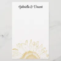 Yellow Sunflower Graphic Wedding Stationery
