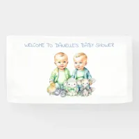 Baby Shower Banner for Twin Boys to be Signed