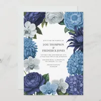 Midnight Navy, Steel Blue & Eucalyptus Grey Invitation