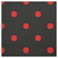 Spanish Flamenco Red and Black Polka Dot Fabric