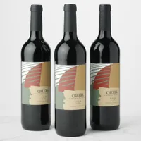 Color Block Wedding Cheers Autumn ID740 Wine Label