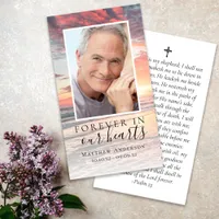 Sunset Forever in Our Hearts Memorial Prayer Card