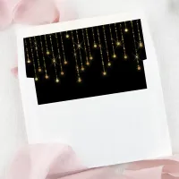 Gold and Black String Lights Envelope Liner