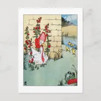 Goose in the Hollyhocks Postcard