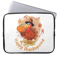 Happy Thanksgiving Typography  Laptop Sleeve