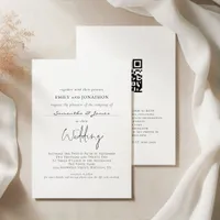 Simple Script With Guest Names QR Code Wedding Invitation