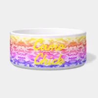 Girly Camouflage Pastels Monogram in Yellow | Bowl