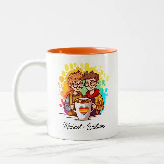 Gay Love LGBT Pride Two-Tone Coffee Mug