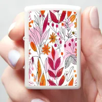 Vibrant Botanical Patterns in Autumn Colors Zippo Lighter