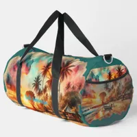 Watercolor Sketch Bali Indonesia Tropical | Duffle Bag