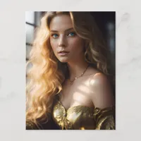 Blonde in a Gold Dress Postcard