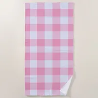 Modern Preppy Gingham Beach Towel