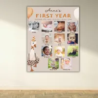 One Silly Goose 1st Birthday Photo Milestone Poster