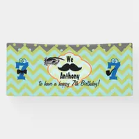 Little Man Mustache Birthday Party Any Age Banner