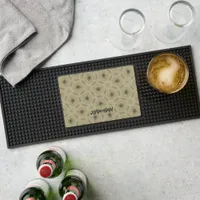 Monogram Name Black and Beige pattern |  Bar Mat