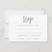 RSVP Postcard | Brush Calligraphy - Dusty Blue