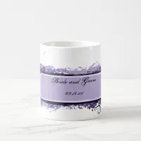 Purple Abstract Floral Wedding Coffee Mug