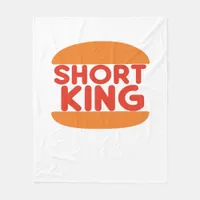 Short King Funny Minimal Design Fleece Blanket