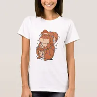 Cute Funny Festive Christmas Squirrel  T-Shirt