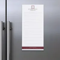 Modern Minimalist Red White Business Logo Magnetic Notepad