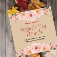 Beige Modern Mother's Day Party Invitation