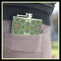 Elegant Green Vintage Pattern Small Flask