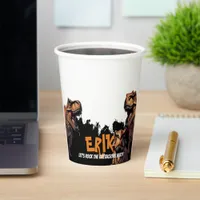 T-Rex Roar Personalized Dinosaur Birthday Paper Cups