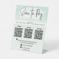 *~* QR PAYMENT Table Tent Pedestal Sign Tabletop