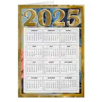 2025 Year At A Glance Calendar New Year Card