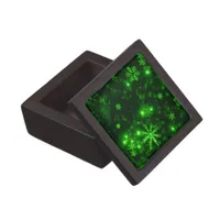 Snowflakes with Green Background Gift Box