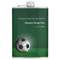 Green Soccer Birthday / Bachelor Party Flask