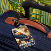 Vibrant Feathered Condor Perched Atop Tree Branch Luggage Tag