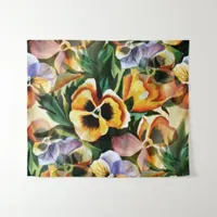 Graceful Stylish Gorgeous Vintage Pattern Pansies Tapestry