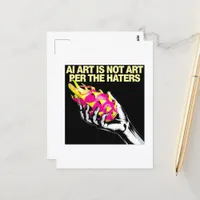 AI Art is Not Art Per the Haters Hand Dragonfruit Postcard