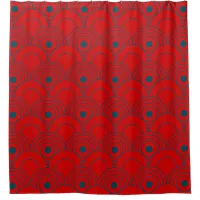 Beautiful Red Pattern Shower Curtain