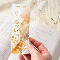 Cozy Boho Abstract Floral Watercolor Personalized Bookmarks