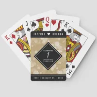 Elegant 1st Paper Wedding Anniversary Celebration Poker Cards