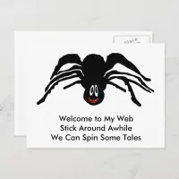 Funny Cartoon Black Spider Halloween Black Widow Postcard