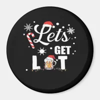 Let's Get Lit Adult Funny X-mas Christmas Essentia Magnet