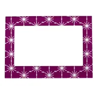 Purple Winter Pattern Christmas Snowflake Magnetic Frame