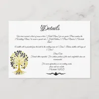 Golden Tree of Life Timeless Sophisticated Elegant Enclosure Card