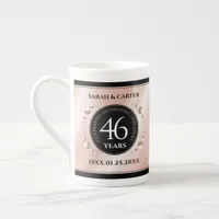 Elegant 46th Pearl Wedding Anniversary Celebration Bone China Mug