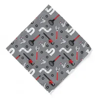 Humorous Plumber Plumbing Tools Patterned Bandana