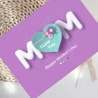 Purple Feminine Happy Mother's Day Greeting Card